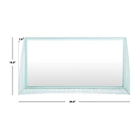 Safavieh Henly Teal Retro Wall Mount Rectangular Wall Mirror