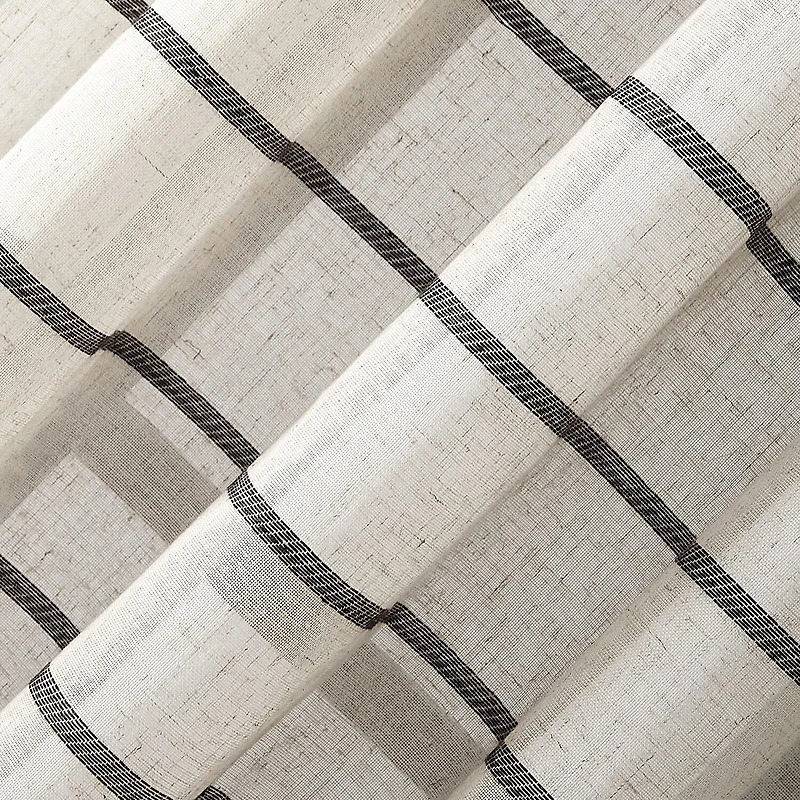 Clean Window Twill Stripe Anti-Dust Rod Pocket Sheer Single Curtain Panel
