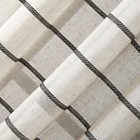 Clean Window Twill Stripe Anti-Dust Rod Pocket Sheer Single Curtain Panel