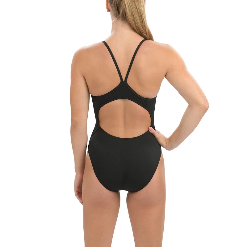 Dolfin Reliance Solid V-Back Womens Moderate Coverage One Piece Swimsuit