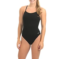 Dolfin Reliance Solid V-Back Womens Moderate Coverage One Piece Swimsuit