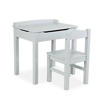 Melissa & Doug Wooden Lift -Top Kids Desk & Chair(Gray)