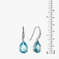 Sparkle Allure Womens Cubic Zirconia Pure Silver Over Brass Oval Drop Earrings