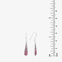 Silver Treasures Ombre Womens Multi Color Crystal Sterling Drop Earrings