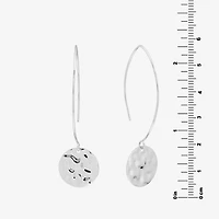 Silver Reflections Hammered Threader Womens Pure Silver Over Brass Drop Earrings