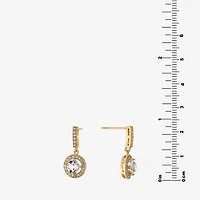 Sparkle Allure Womens Crystal 14K Gold Over Brass Drop Earrings