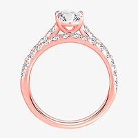 Signature By Modern Bride (H-I / Si1-Si2) Womens 2 CT. T.W. Lab Grown White Diamond 10K Gold Oval Bridal Set