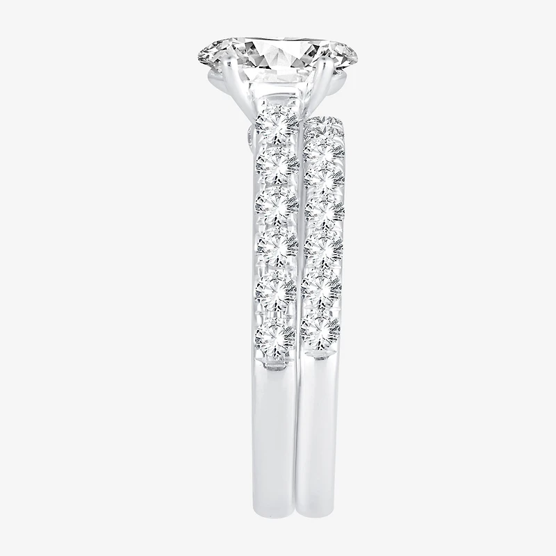 Signature By Modern Bride (H-I / Si1-Si2) Womens 2 CT. T.W. Lab Grown White Diamond 10K Gold Oval Bridal Set