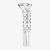 Signature By Modern Bride (H-I / Si1-Si2) Womens 2 CT. T.W. Lab Grown White Diamond 10K Gold Oval Bridal Set