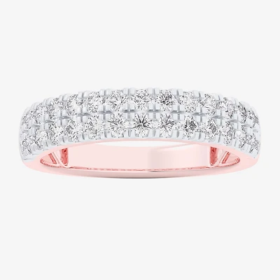 (G-H / Vs1-Vs2) Womens 4MM 3/4 CT. T.W. Lab Grown White Diamond 10K Gold Anniversary Band