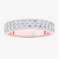 (G-H / Vs1-Vs2) Womens 4MM 3/4 CT. T.W. Lab Grown White Diamond 10K Gold Anniversary Band
