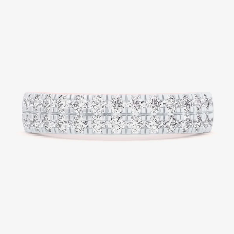 (G-H / Vs1-Vs2) Womens 4MM 3/4 CT. T.W. Lab Grown White Diamond 10K Gold Anniversary Band