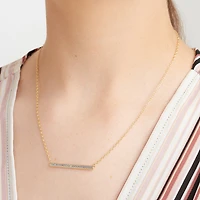Sparkle Allure Diamond Accent 18K Gold Over Brass 18 Inch Cable Rectangular Pendant Necklace