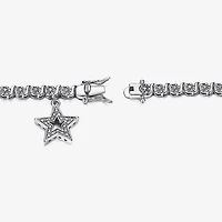 Sparkle Allure Pure Silver Over Bronze Womens Natural Diamond Accent Pure Silver Over Bronze Round Star 7.25 Inch Tennis Bracelet