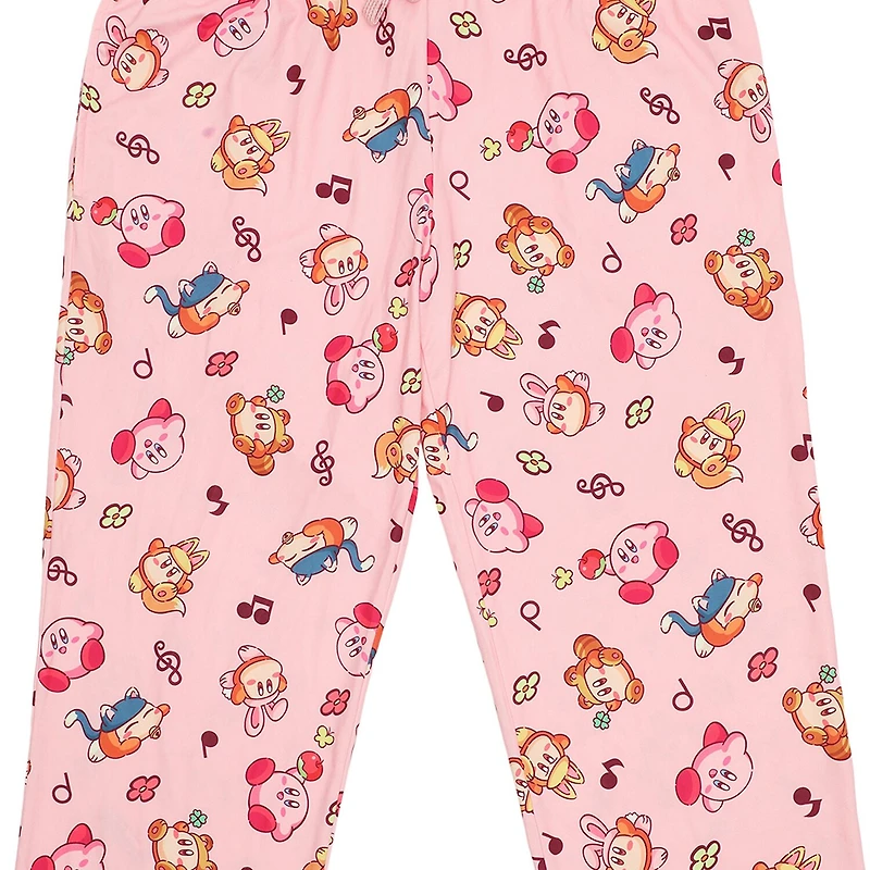 Womens Plush Kirby Pajama Pants