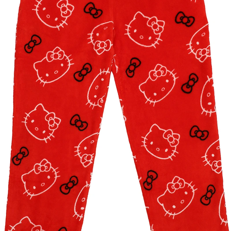 Womens Plush Hello Kitty Pajama Pants