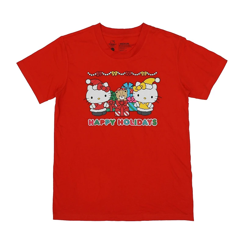 Womens Hello Kitty Plush Crew Neck Short Sleeve 2-pc. Pajama Set