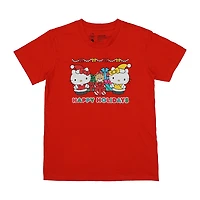 Womens Hello Kitty Plush Crew Neck Short Sleeve 2-pc. Pajama Set