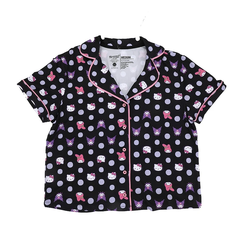 Womens Hello Kitty Plush Crew Neck Short Sleeve 2-pc. Pajama Set