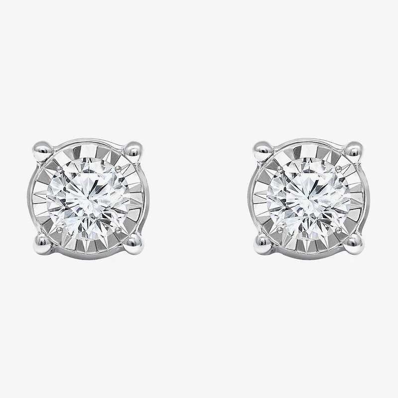 Tru Miracle 1 CT. T.W. Natural Diamond Round Stud Earrings 14K Gold