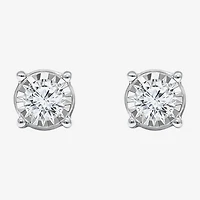Tru Miracle 1 CT. T.W. Natural Diamond Round Stud Earrings 14K Gold