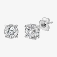 Tru Miracle 1 CT. T.W. Natural Diamond Round Stud Earrings 14K Gold