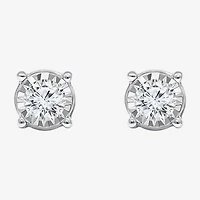 Tru Miracle 1 CT. T.W. Lab Grown White Diamond 10K Gold 6.8mm Round Stud Earrings
