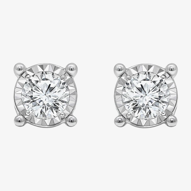 Tru Miracle 1 1/2 CT. T.W. Lab Grown White Diamond 10K Gold 6.7mm Round Stud Earrings