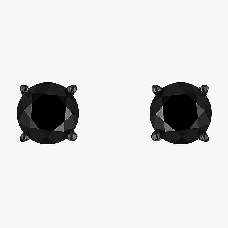 1/2 CT.T.W. Color-Enhanced Black Diamond Studs 10K White Gold