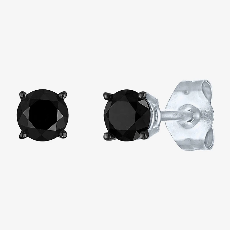 1/2 CT.T.W. Color-Enhanced Black Diamond Studs 10K White Gold