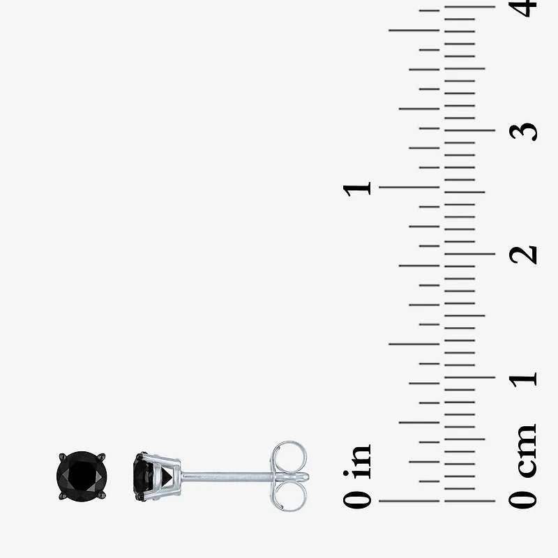 1/2 CT.T.W. Color-Enhanced Black Diamond Studs 10K White Gold