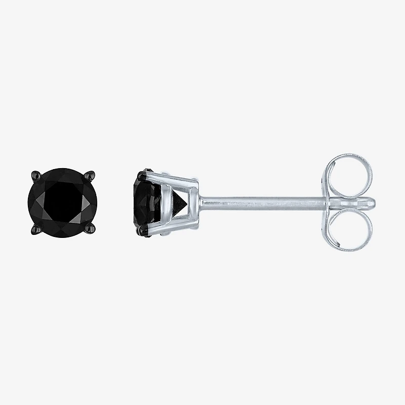 1/2 CT.T.W. Color-Enhanced Black Diamond Studs 10K White Gold