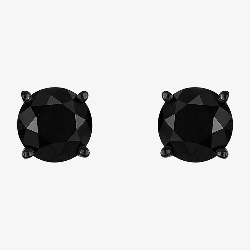 1 CT.T.W. Color-Enhanced Black Diamond Studs 10K White Gold