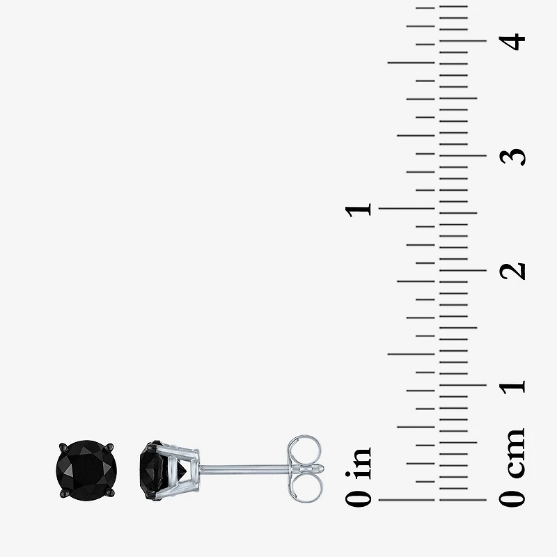 1 CT.T.W. Color-Enhanced Black Diamond Studs 10K White Gold