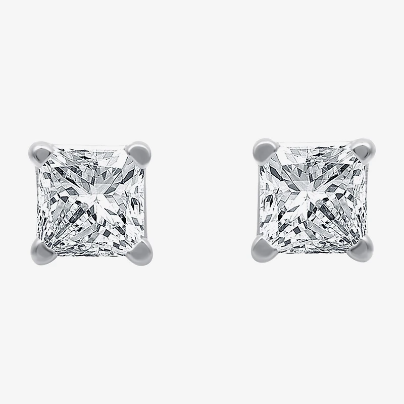 ( G/SI1-SI2 ) 3/8 CT. T.W. Lab-Grown Diamond Princess-cut Stud Earrings 10K Gold