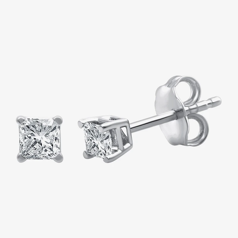 ( G/SI1-SI2 ) 3/8 CT. T.W. Lab-Grown Diamond Princess-cut Stud Earrings 10K Gold