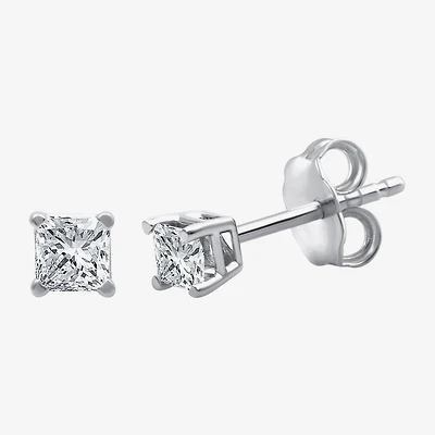 ( G/SI1-SI2 ) 3/8 CT. T.W. Lab-Grown Diamond Princess-cut Stud Earrings 10K Gold