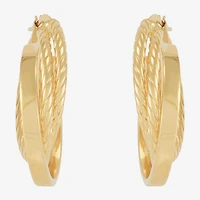 Mia Oro Womens 14K Gold 30mm Round Hoop Earrings