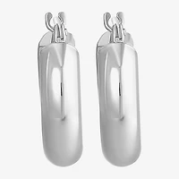 14K White Gold Hoop Earrings