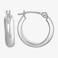 14K White Gold Hoop Earrings