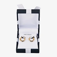 Womens 14K Gold 14.5mm Heart Hoop Earrings
