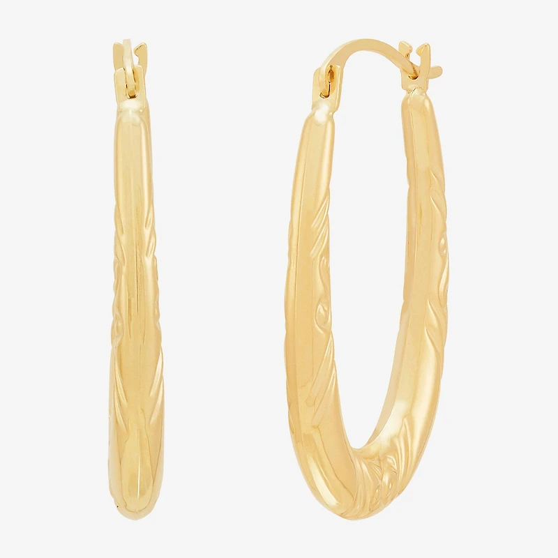 Womens 14K Gold 15.8mm Round Hoop Earrings