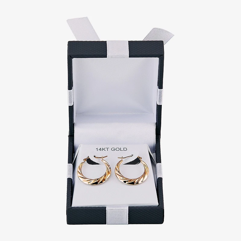 Womens 14K Gold 20.1mm Round Hoop Earrings