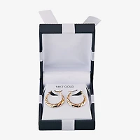 Womens 14K Gold 20.1mm Round Hoop Earrings