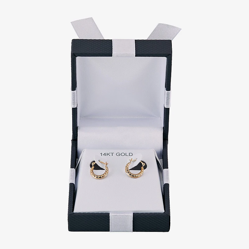 Womens 14K Gold 10.7mm Round Hoop Earrings