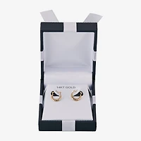 Womens 14K Gold 10.7mm Round Hoop Earrings