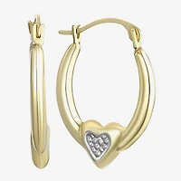 Womens 14K Two Tone Gold 17mm Round Hoop Earrings