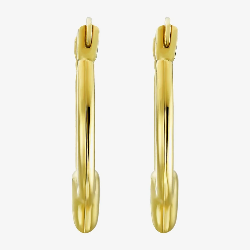 Womens 10K Gold 16mm Heart Hoop Earrings