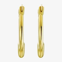 Womens 10K Gold 16mm Heart Hoop Earrings