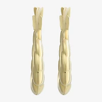 Small Scalloped Edge Hoop Earrings 10K Gold
